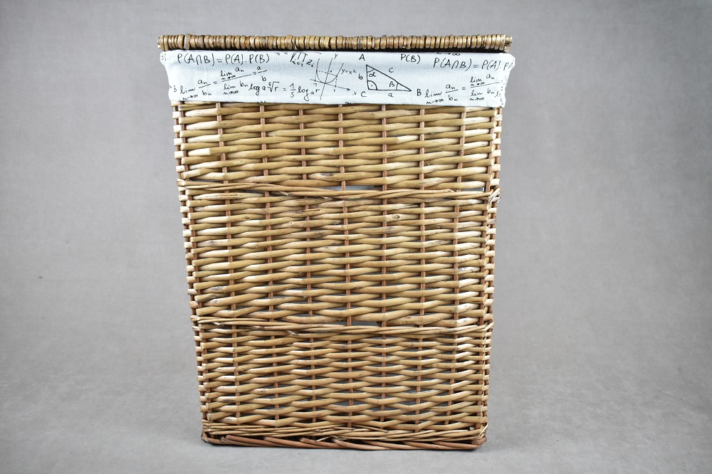 Panier à Linge En Osier Rose Avec Housse Coton - Diamètre 46 Cm, Hauteur 62 Cm - Déco Salle De Bain Ou Chambre - Housse Amovible Et Lavable - 10